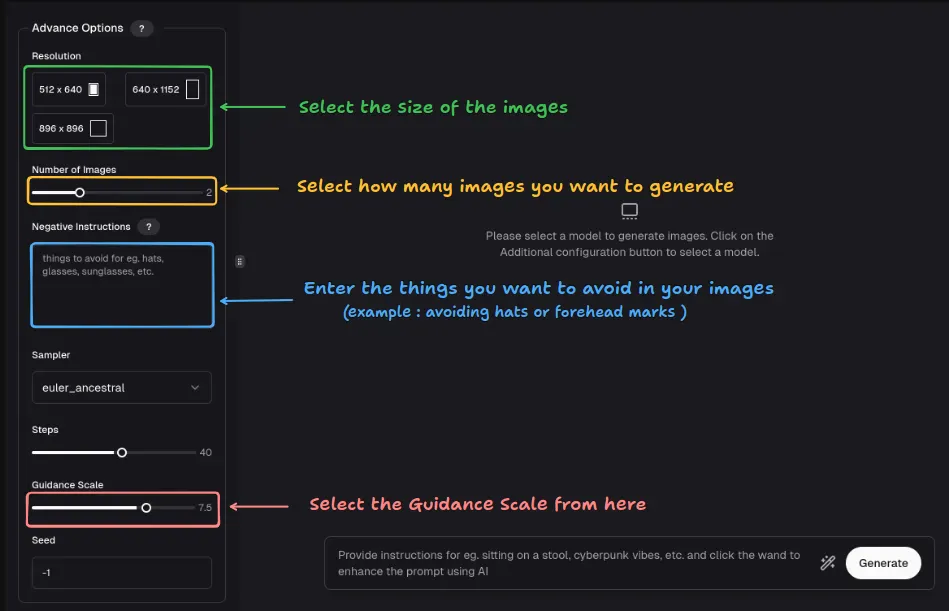 Select Advance Options